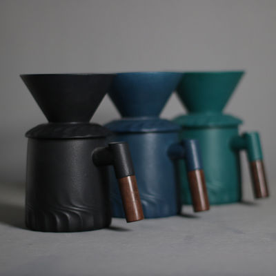Modello semplice Moderno Vintage Coffee Maker Set in nero opaco per il versamento sicuro sopra la preparazione