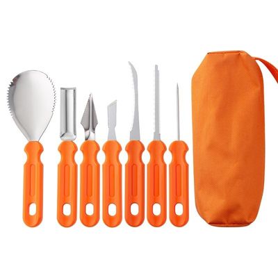 10 pezzi Halloween Pumpkin Carving Kit Strumenti manuali in metallo durevoli per la scultura di verdure