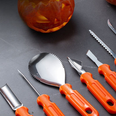 10 pezzi Halloween Pumpkin Carving Kit Strumenti manuali in metallo durevoli per la scultura di verdure