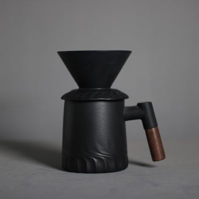 Matte Black Vintage Ceramic Coffee Dripper Set per la casa Hotel Ristorante e ufficio