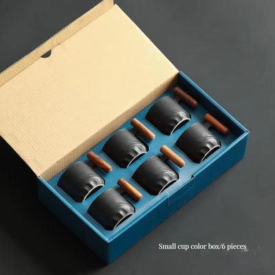 Tazza da caffè in ceramica Nordic Compact 50 ml con design country e maniglia in legno
