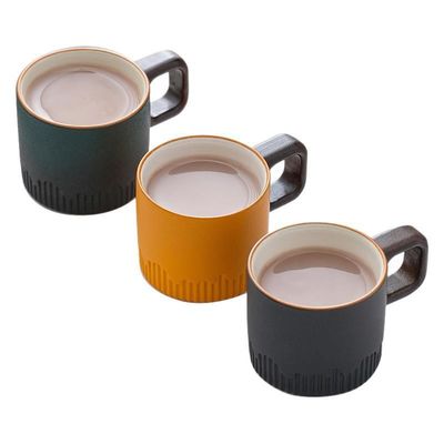 Tazza da caffè in ceramica Nordic Compact 50 ml con design country e maniglia in legno
