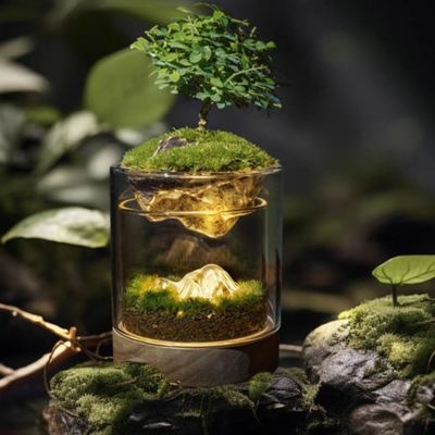 Elegante Artiglio Ceramica Tavolo Serre Lampada per Moss Terrarium in Design Moderno
