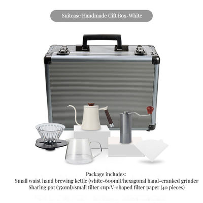 Scala elettronica Set di caffè in ceramica e vetro Sei pezzi a mano con carta filtrabile Domestico regalo in scatola