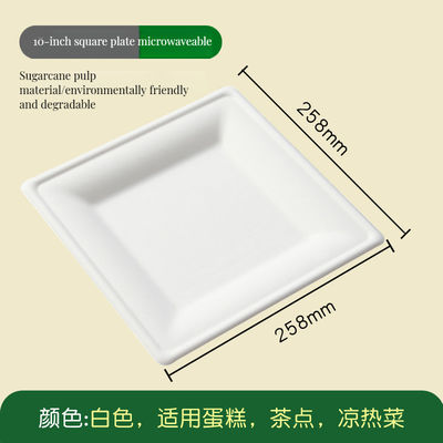 7/9/10 Inch Disposable Bagasse Canne da zucchero Piatti da cena per feste di compleanno di matrimonio