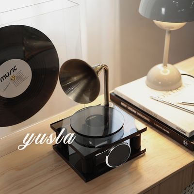 Abstract Pattern and Engraved Design Crystal Record Player per l'arredamento di lusso