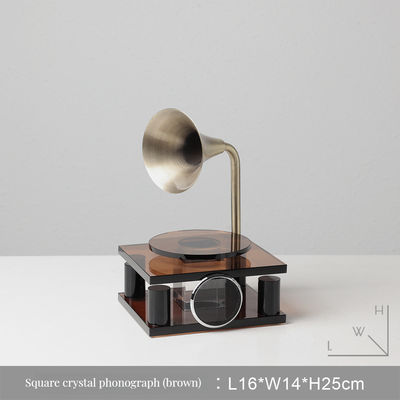 Abstract Pattern and Engraved Design Crystal Record Player per l'arredamento di lusso