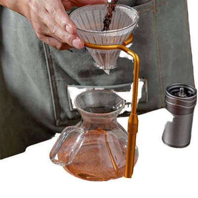 Tipo di utensili da bere Set di tè e caffè Legno massello Versare sopra il banco del caffè con gocciolante di rame