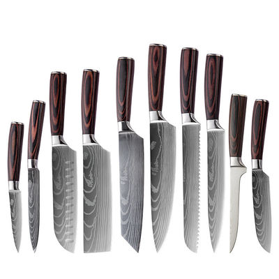 2024 Hot Custom Gift DIY Knife Set con maniglia in acciaio inossidabile e legno Pakka