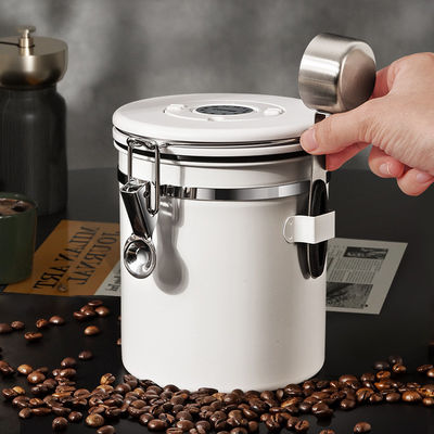 Logo personalizzato 1500ml Acciaio inossidabile Contenitore per il deposito di chicchi di caffè con maniglia
