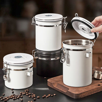 Logo personalizzato 1500ml Acciaio inossidabile Contenitore per il deposito di chicchi di caffè con maniglia