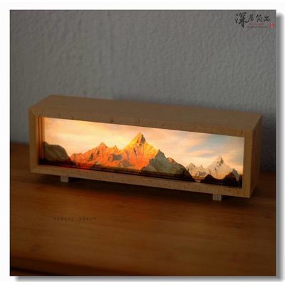 Dimensione personalizzata Rizhao Jinshan Luce notturna ricaricabile moderna Meili Neve Mountain Desktop Atmosfera Luce tela Cado culturale Qianli