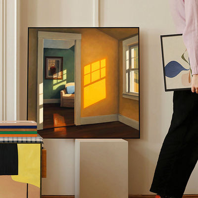 Finitura del telaio non rivestito Art Deco nordico Pittura su tela "Sunshine Window" per soggiorno