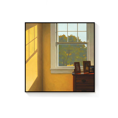 Finitura del telaio non rivestito Art Deco nordico Pittura su tela "Sunshine Window" per soggiorno