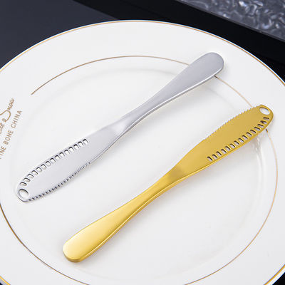 Silver Top Sale Acciaio inossidabile coltello per il burro Titanio Placcato Manico Lungo Barbecue Spatola di burro Spatula Crema da Tavola Occidentale Coltello Decorativo