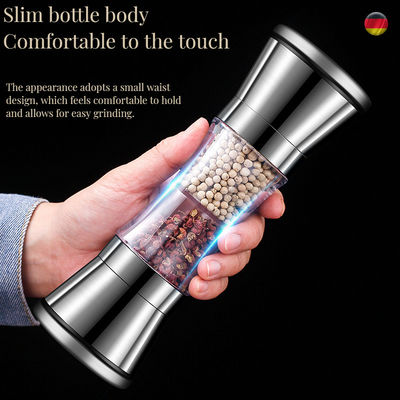 Disegnati 4 pollici di acciaio inossidabile salino-pepper shaker sostenibile bambù argento melamina