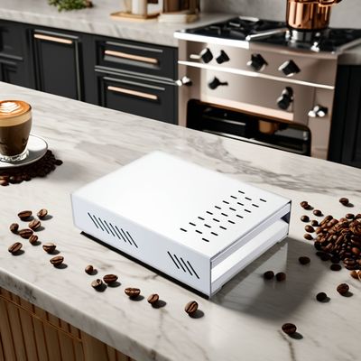 Piccolo box in acciaio inossidabile di stile classico perfetto per il latte a schiuma in ambienti commerciali