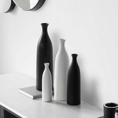 Vaso da tavolo per il moderno semplice nero e bianco ceramica decorazione del soggiorno dimensioni medie