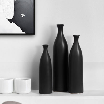 Vaso da tavolo per il moderno semplice nero e bianco ceramica decorazione del soggiorno dimensioni medie