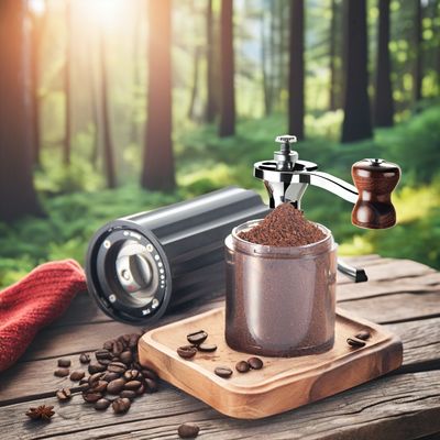 Macchina per la rottura di caffè portatile nera in acciaio inossidabile Burr Legno utensili metallici tipo