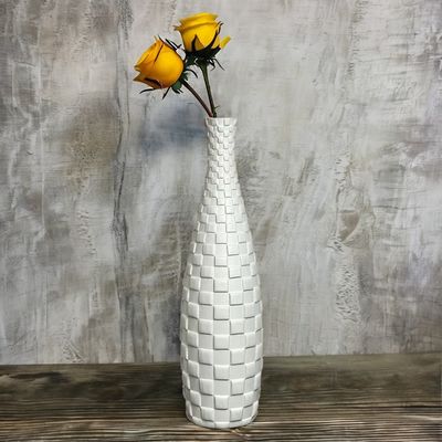Elegante design zen asiatico alto bianco Capiz Vaso conchiglia madre di perla pezzo decorativo