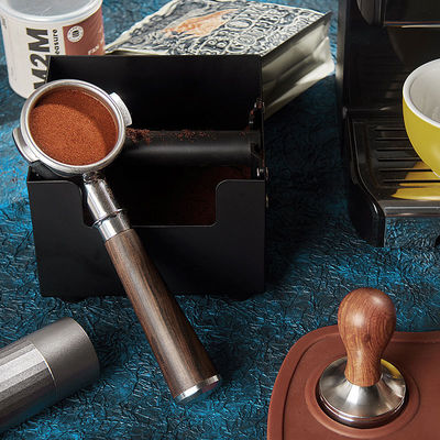 Non scivolo base alimentare sicuro silicone caffè Knock Box Tamper Mat con Knock Bar rimovibile