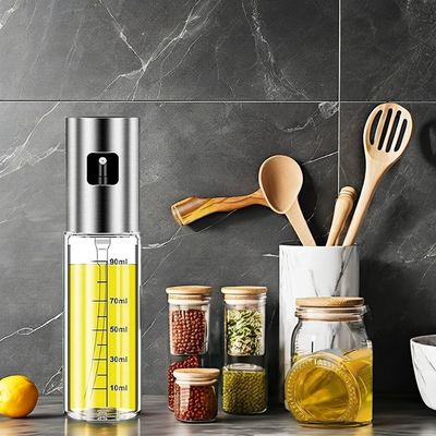 Spruzzatore di olio d'oliva in acciaio inossidabile e vetro per utensili da cucina da campeggio 17,8*4cm