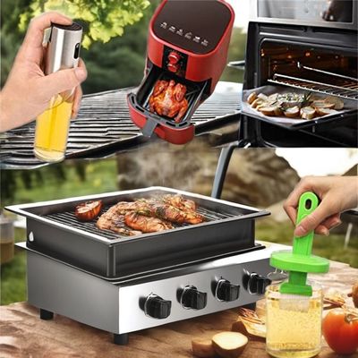 Spruzzatore di olio d'oliva in acciaio inossidabile e vetro per utensili da cucina da campeggio 17,8*4cm