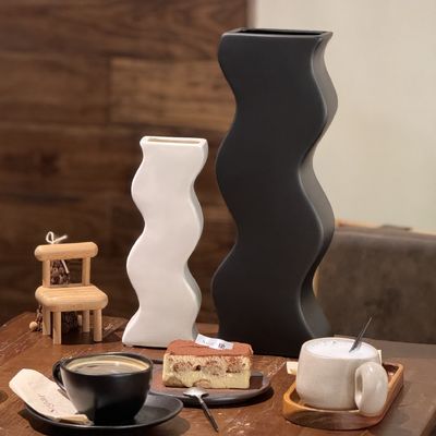 Home Decoration Pieces Vaso ceramico bianco moderno per soggiorno o tavolo da pranzo