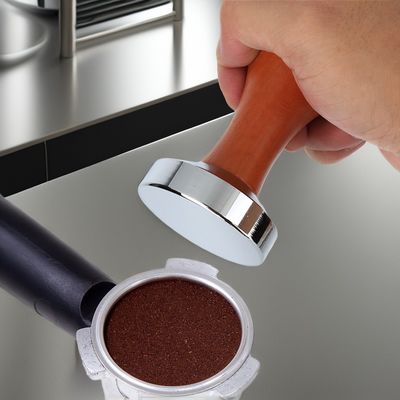 Espresso Tamper in acciaio inossidabile da 51 mm 53 mm 58 mm con maniglia portatile in legno