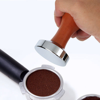 Acciaio inossidabile Espresso Tamper con manico in legno 51mm 53mm 58mm Dimensioni Tipo ceramico Osso