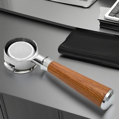 Funnel da caffè in acciaio inossidabile da 58 mm e portafiltro in legno massello per espresso versato a mano