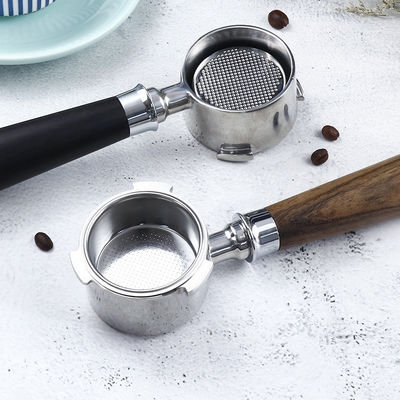 Portafiltro Espresso a maniglia in ceramica da 51 mm con maniglia in legno e design in acciaio inossidabile