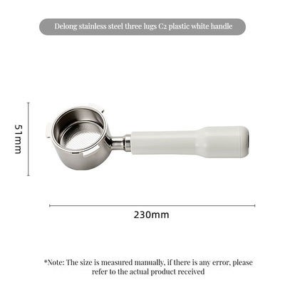 Portafiltro Espresso a maniglia in ceramica da 51 mm con maniglia in legno e design in acciaio inossidabile