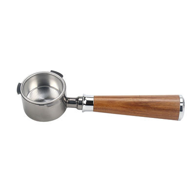 Portafiltro Espresso a maniglia in ceramica da 51 mm con maniglia in legno e design in acciaio inossidabile