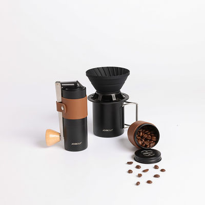 Set di caffè in acciaio inossidabile sostenibile Concepimento compatto Macchine per la macinazione a mano portatili in vetro
