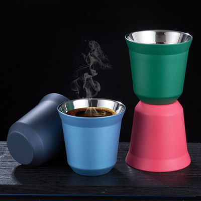 Coppa di caffè in acciaio inossidabile 304 a doppio strato, isolante termico per occasioni di festa