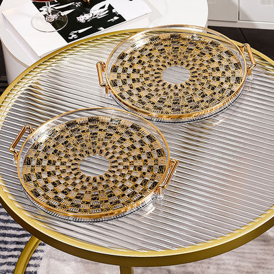 Tavolo da cucina in plastica monouso con intarsio d'oro per il viaggio a casa Tavolo da cucina per il caffè e il tè