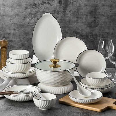 Home Hotel Ristorante Matrimoni Ceramica Porcellana Bianco Plate Bowl Set colore personalizzato