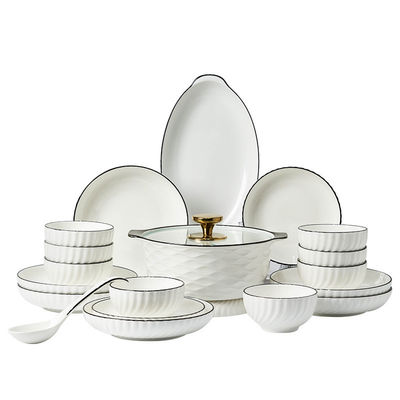 Home Hotel Ristorante Matrimoni Ceramica Porcellana Bianco Plate Bowl Set colore personalizzato