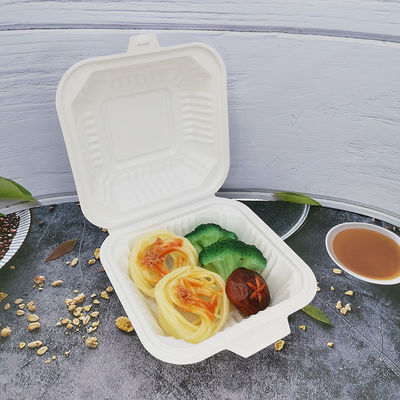 Scatole da pranzo in plastica quadrata bianca contenitori alimentari compatti con coperchi di sicurezza a microonde