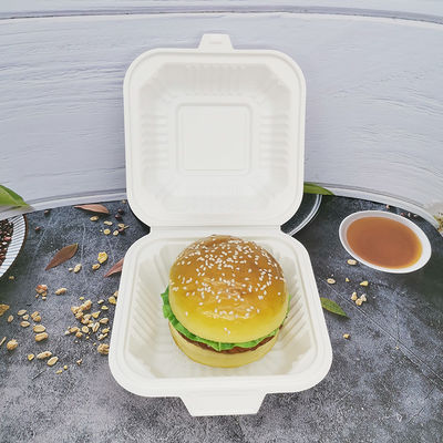 Scatole da pranzo in plastica quadrata bianca contenitori alimentari compatti con coperchi di sicurezza a microonde
