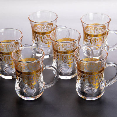 2024 Gold Pattern Turkish Crystal Glass Cup Set Elegante design retrò per ogni occasione