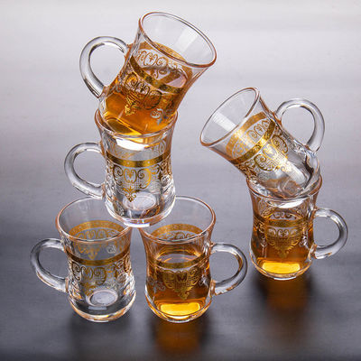 2024 Gold Pattern Turkish Crystal Glass Cup Set Elegante design retrò per ogni occasione
