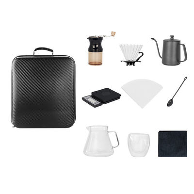 Acciaio inossidabile French Press Coffee Maker Set 9 pezzi Set per gli amanti del caffè in movimento