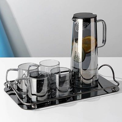 Stoccato 1300/1800ml Borosilicato Vaso con maniglia di coperchio per limonata di tè ghiacciato