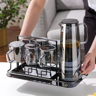 Stoccato 1300/1800ml Borosilicato Vaso con maniglia di coperchio per limonata di tè ghiacciato