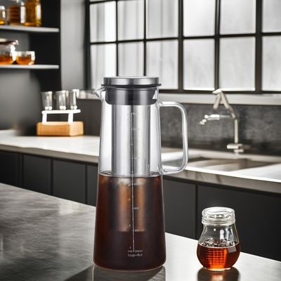 Bottiglia portatile in vetro resistente alle alte temperature per caffè e infusioni di frutta