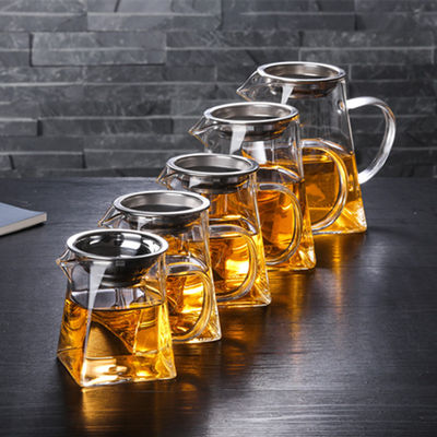 350-950 ml di vetro borosilicato trasparente quadrato Tazze da tè e da caffè Kung Fu Set giornaliero