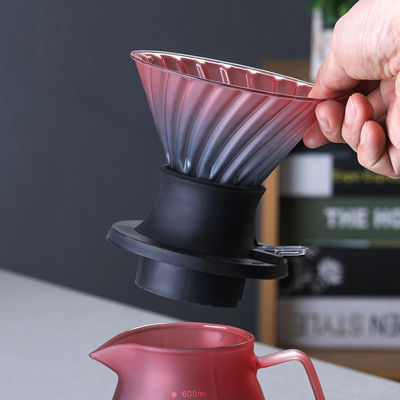 500ml di vetro di tendenza versare sopra il set del tè del caffè con filtro in acciaio inossidabile e vaso a goccia